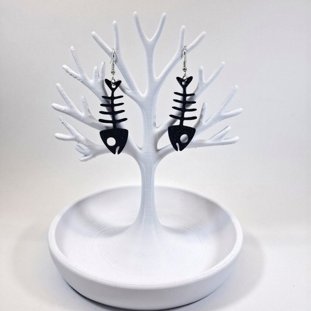 3D Printed Σκουλαρίκια 'Fishbone'