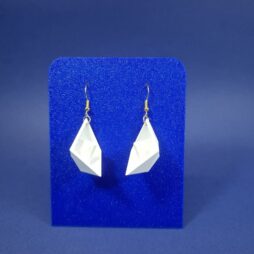 Σκουλαρίκια Paper Boat - White Minimal Origami Dangles
