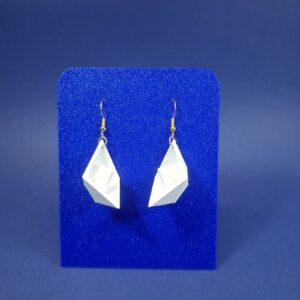 Σκουλαρίκια Paper Boat – White Minimal Origami Dangles