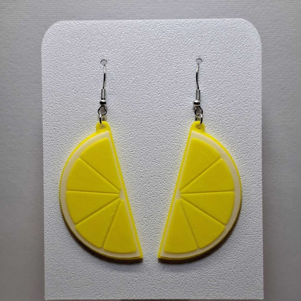 3D Printed Σκουλαρίκια 'Φέτες Λεμονιού'