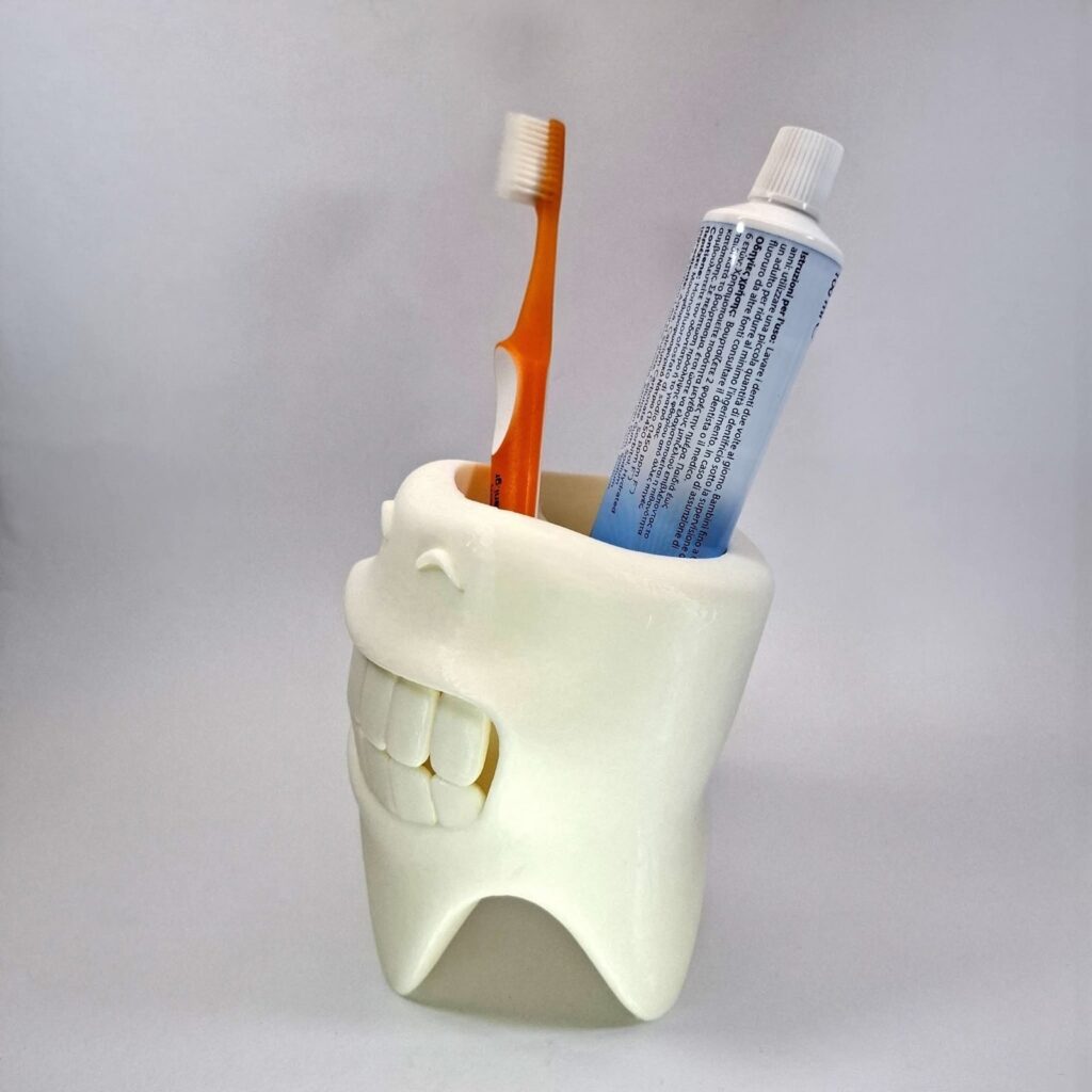 Χαμογελαστό Δόντι - 3D Printed Βάση για Οδοντόβουρτσες & Οδοντόκρεμα