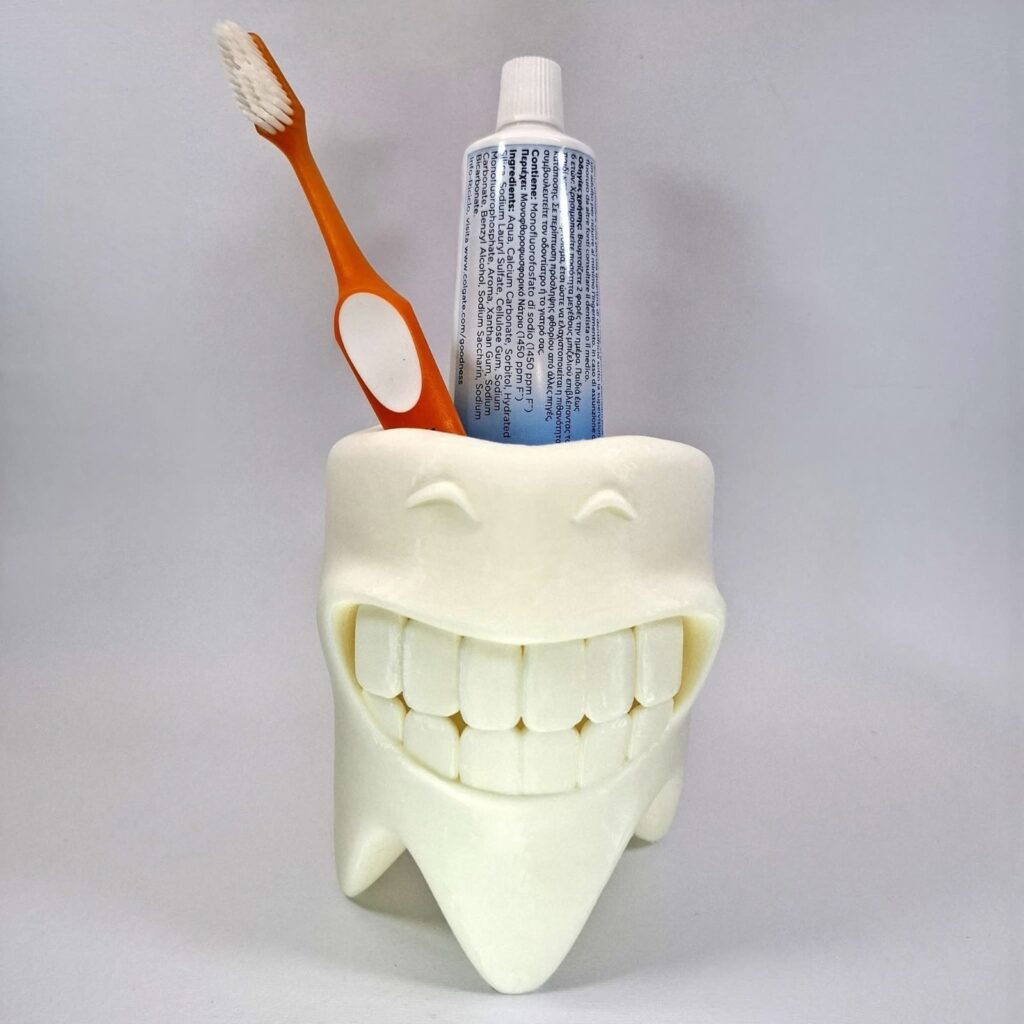 Χαμογελαστό Δόντι - 3D Printed Βάση για Οδοντόβουρτσες & Οδοντόκρεμα