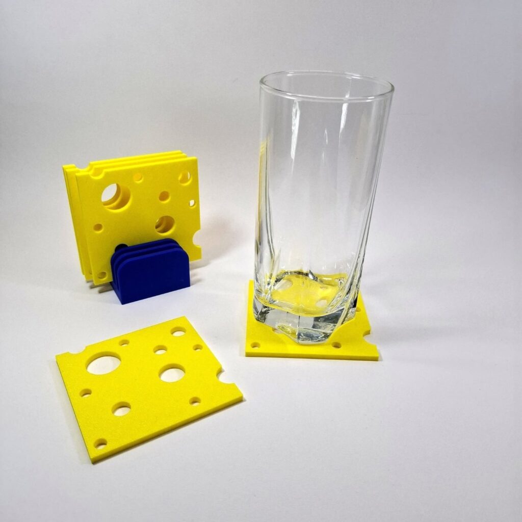 Σετ 4 Σουβέρ "Τυρί" 3D Printed - Cheese Coasters Set "Say Cheese"