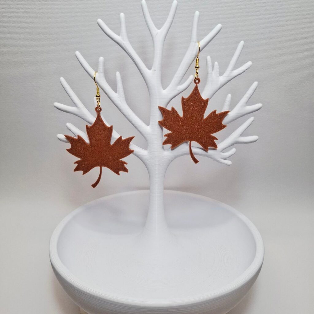 3D Printed Σκουλαρίκια 'Maple Leaf'
