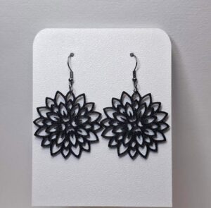 3D Printed Jewelry ‘Black Dahlia Elegance’