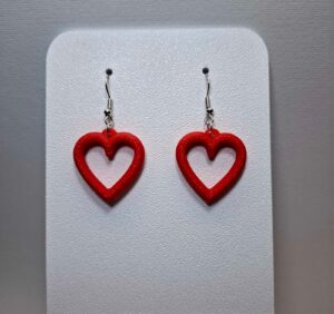 “Red Passion Heart” Collection 3D Printed Earrings