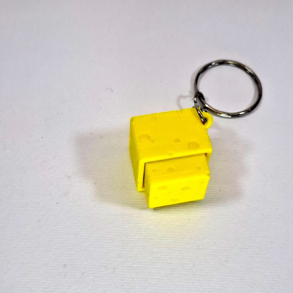 Μπρελόκ "Τυρί" Clicker Fidget - 3D Printed Μηχανικό Keychain
