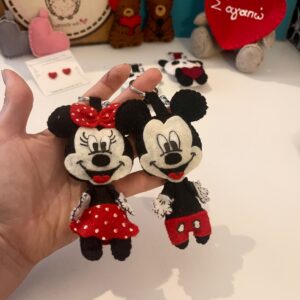Mickey & Minnie Mouse – Χειροποίητο σετ μπρελόκ