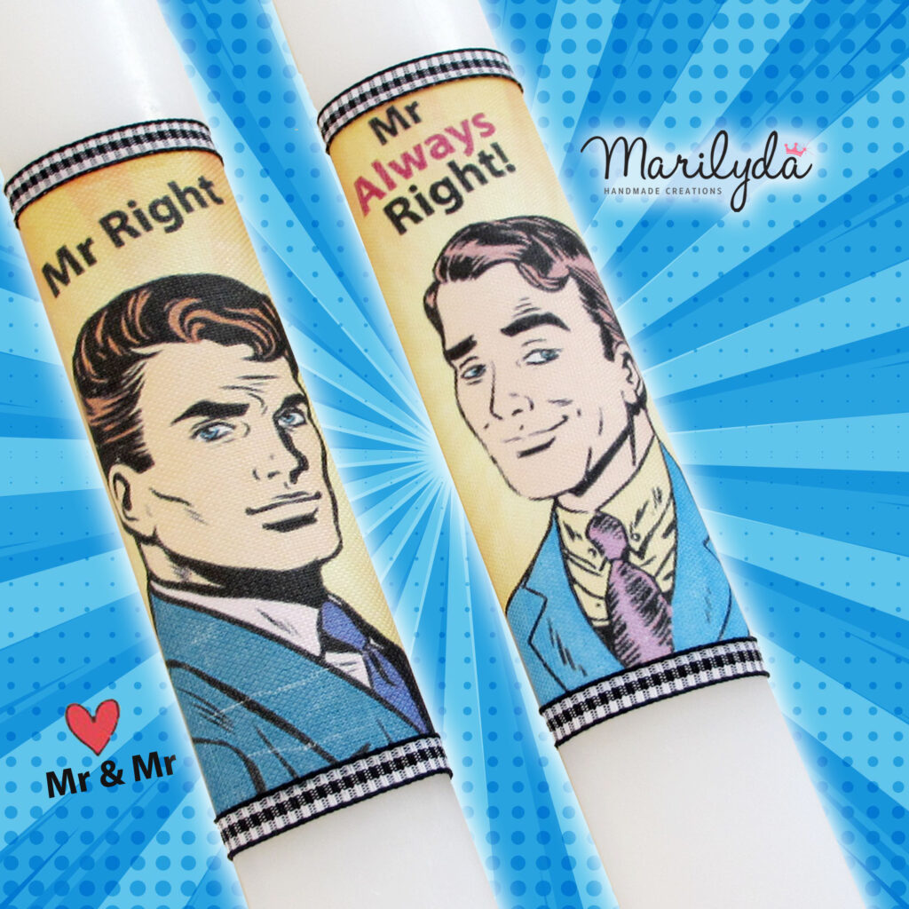 Αρωματικές λαμπάδες pop art άνδρες Σετ των 2τμχ