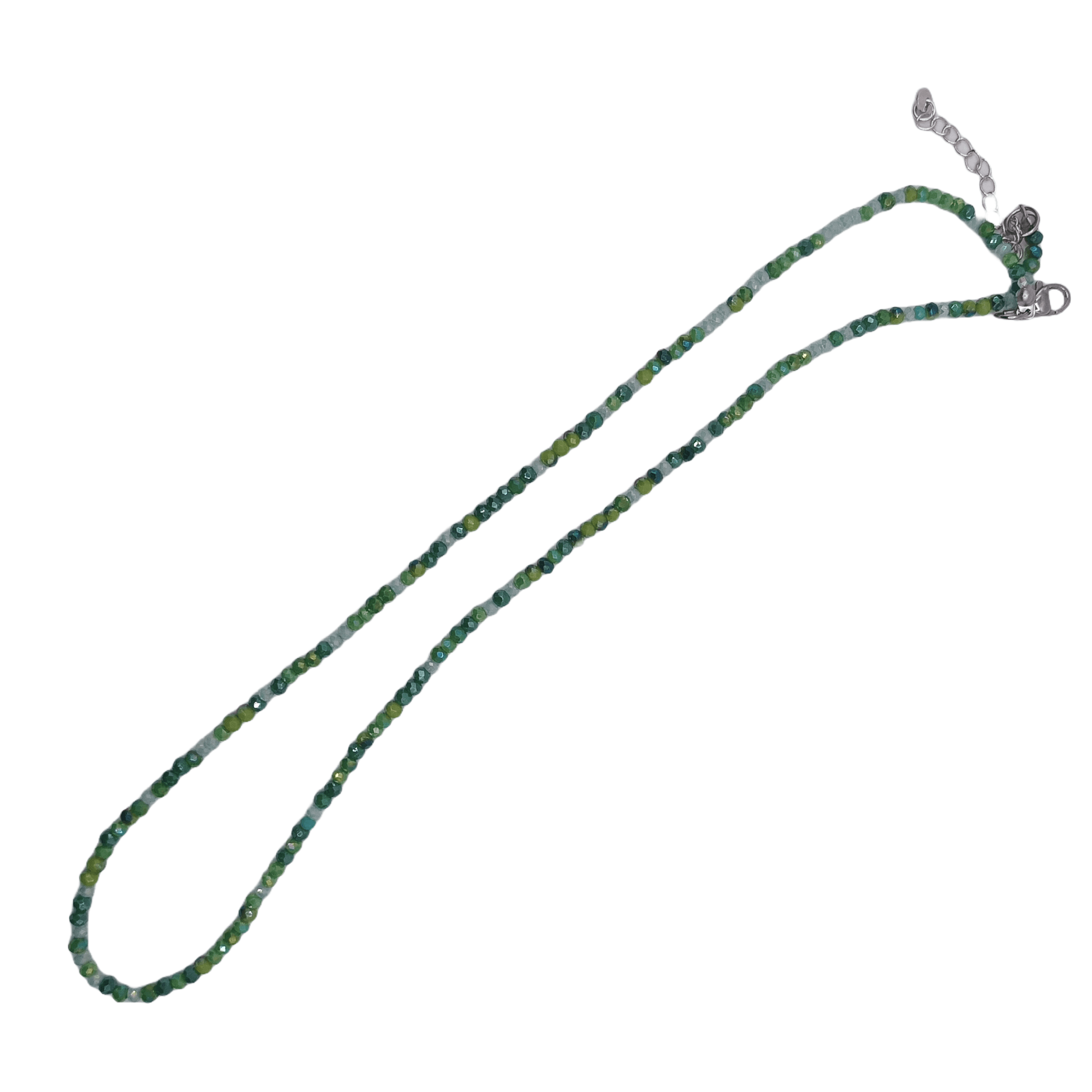 Κολιέ minimal multi color green κρύσταλλα