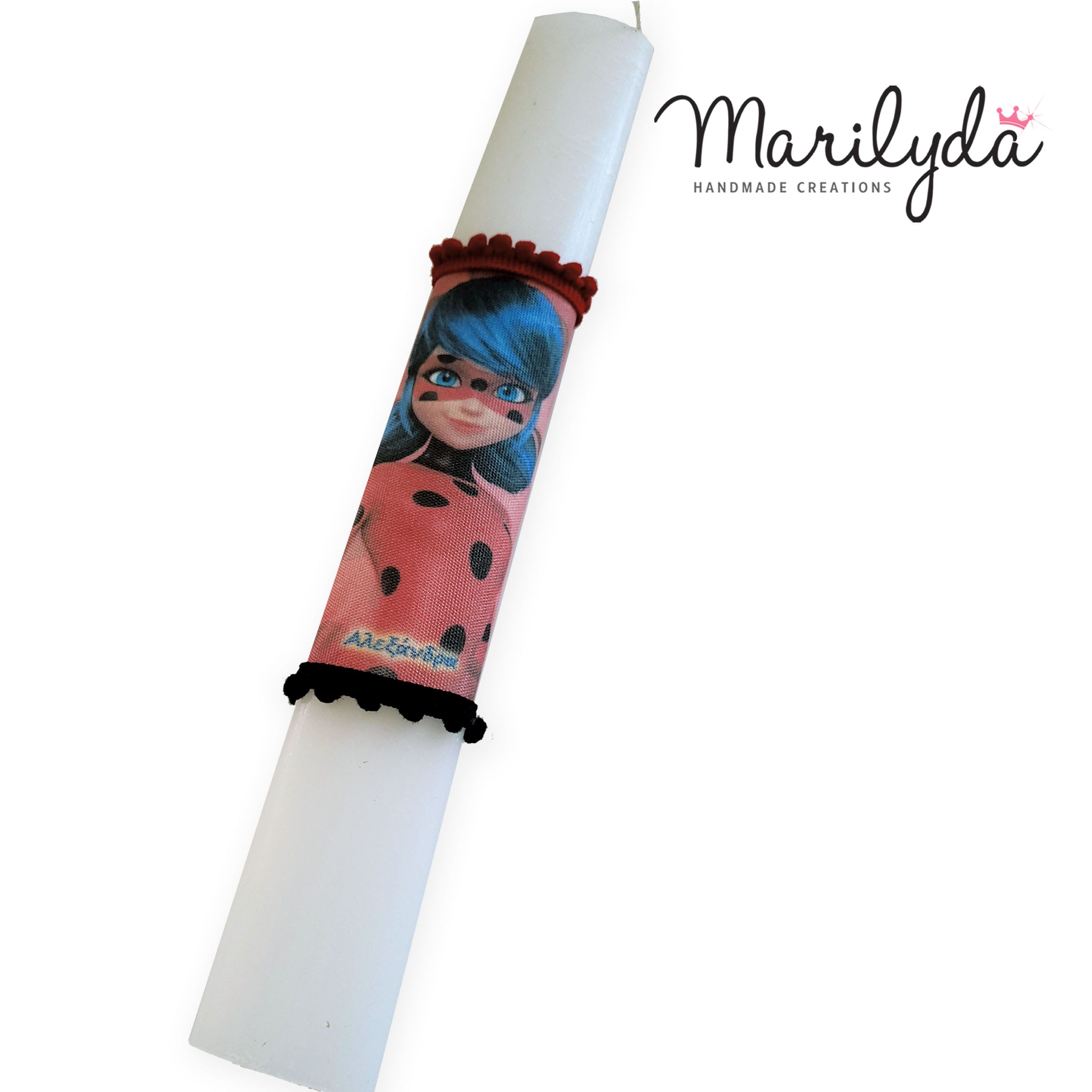 Λαμπάδα Ladybug με το όνομα του παιδιού