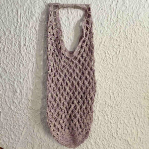 Lilac-Beige Net Tote Bag