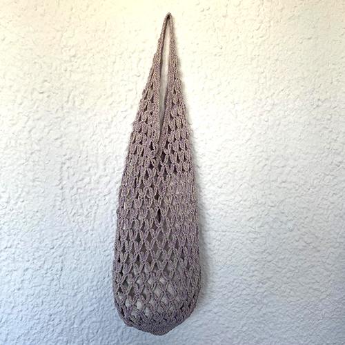 Lilac-Beige Net Tote Bag