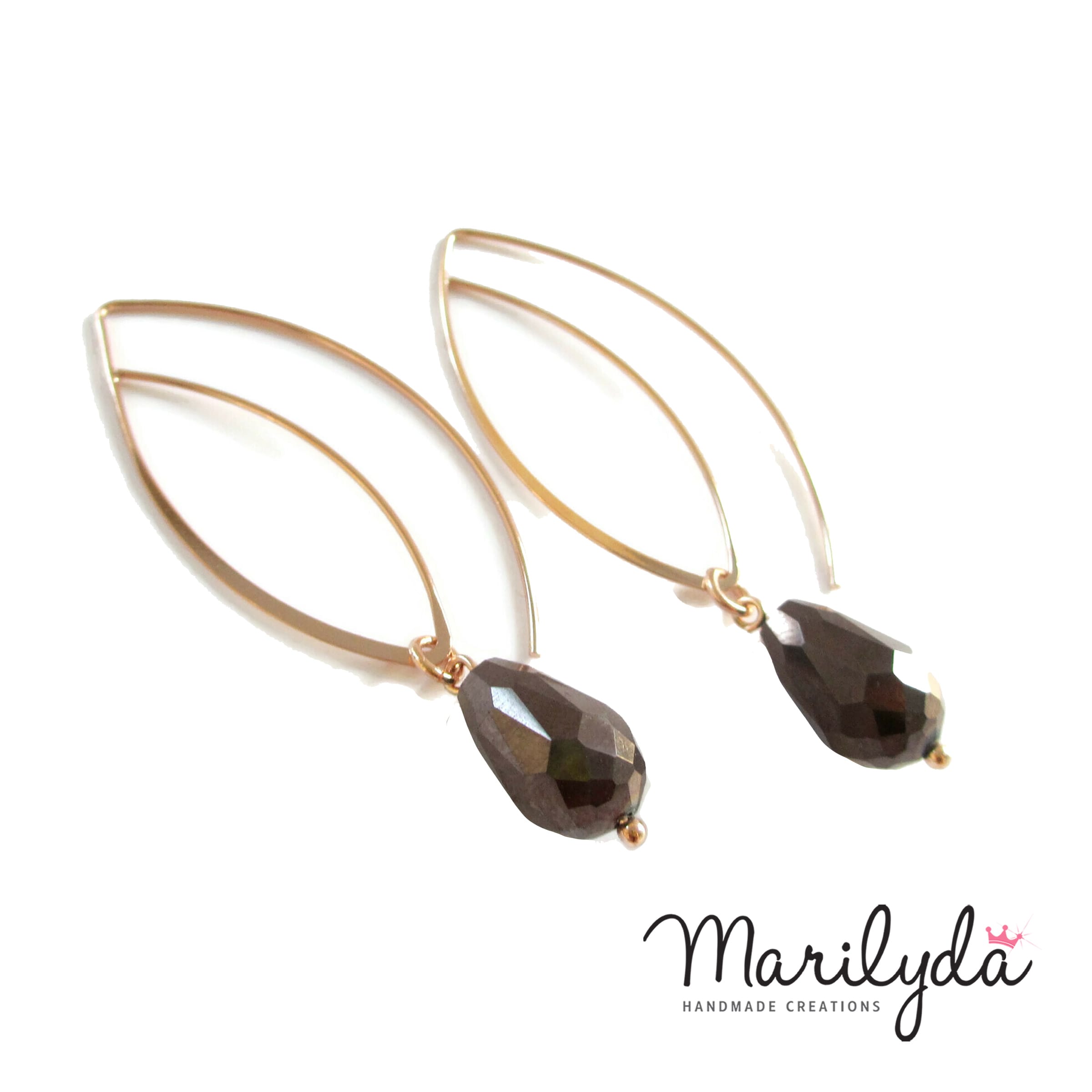 Σκουλαρίκια Elegant Bronze Cyrstal rose gold