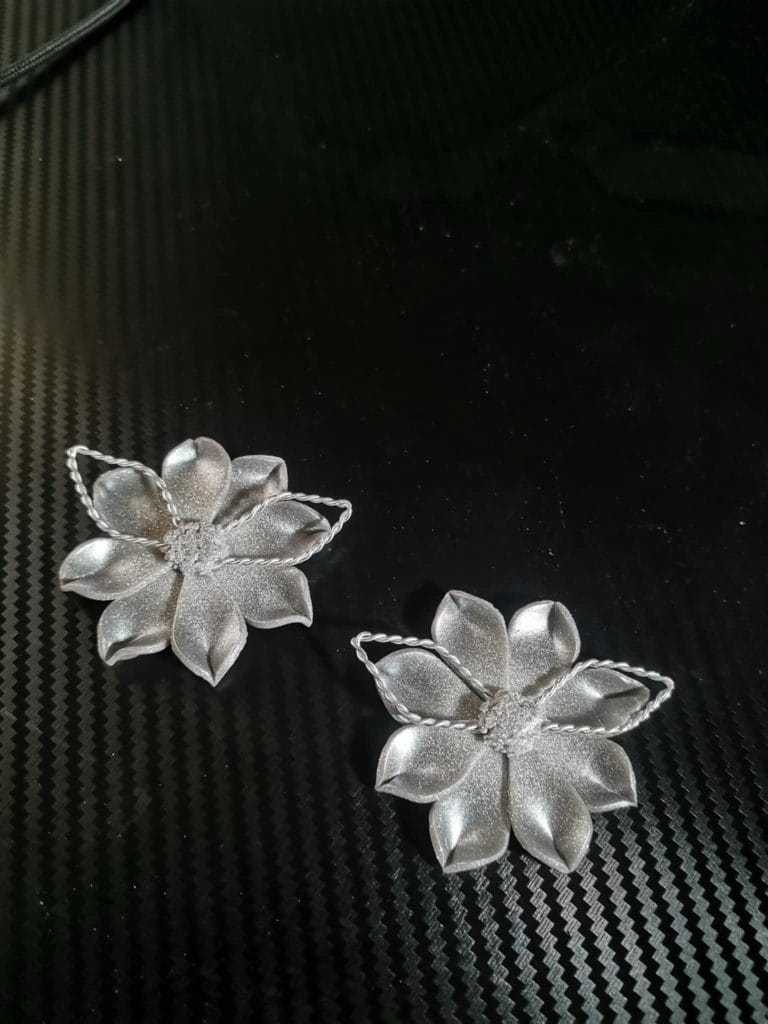 Handmade σκουλαρίκια "silver leaf" ασημί