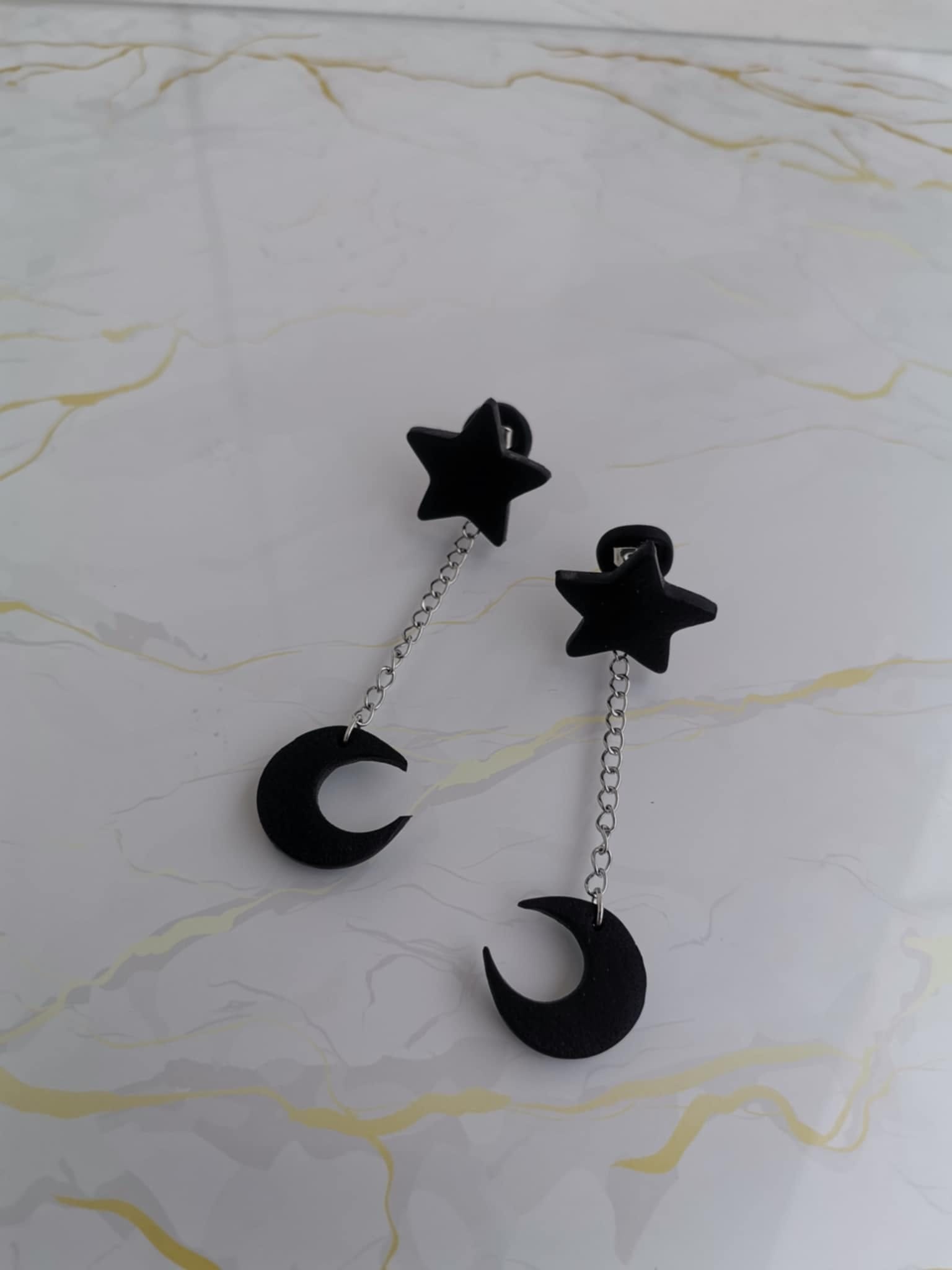 Handmade σκουλαρίκια "cheeky sky" μαύρα
