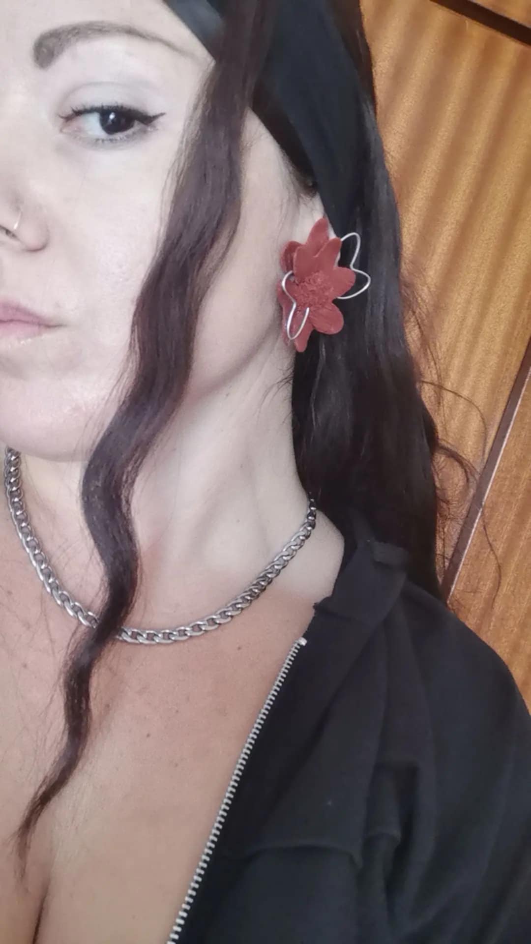 Handmade σκουλαρίκια "Flowery" κεραμιδί