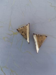 Handmade σκουλαρίκια “gold shuttle” καφέ χρυσό