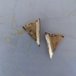 Handmade σκουλαρίκια "gold shuttle" καφέ χρυσό