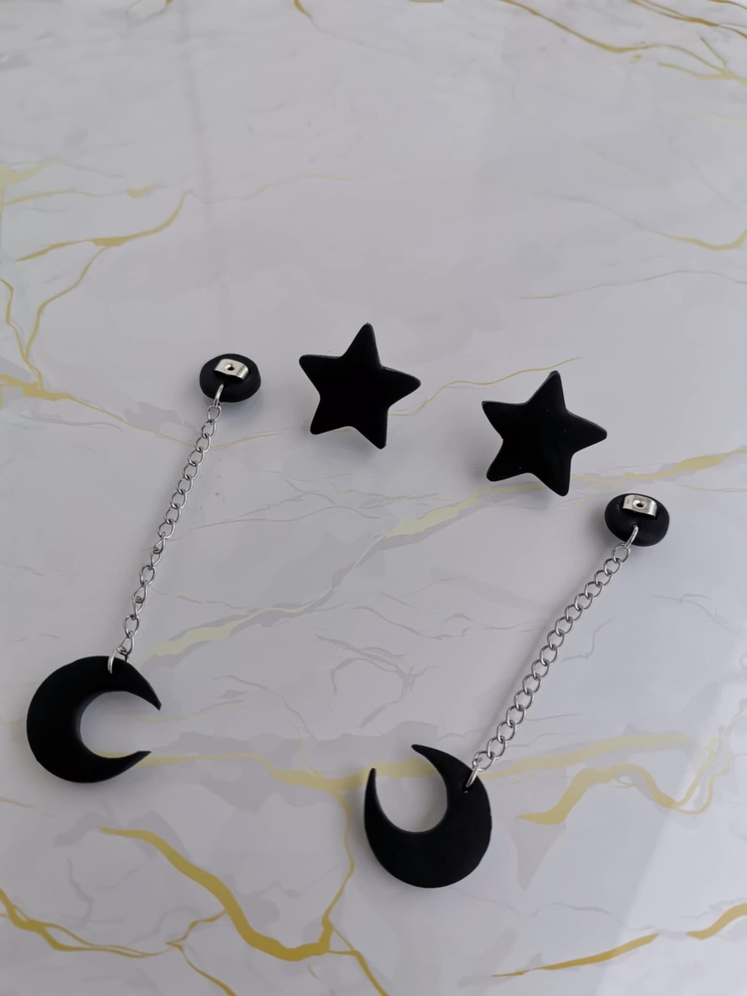 Handmade σκουλαρίκια “cheeky sky” μαύρα