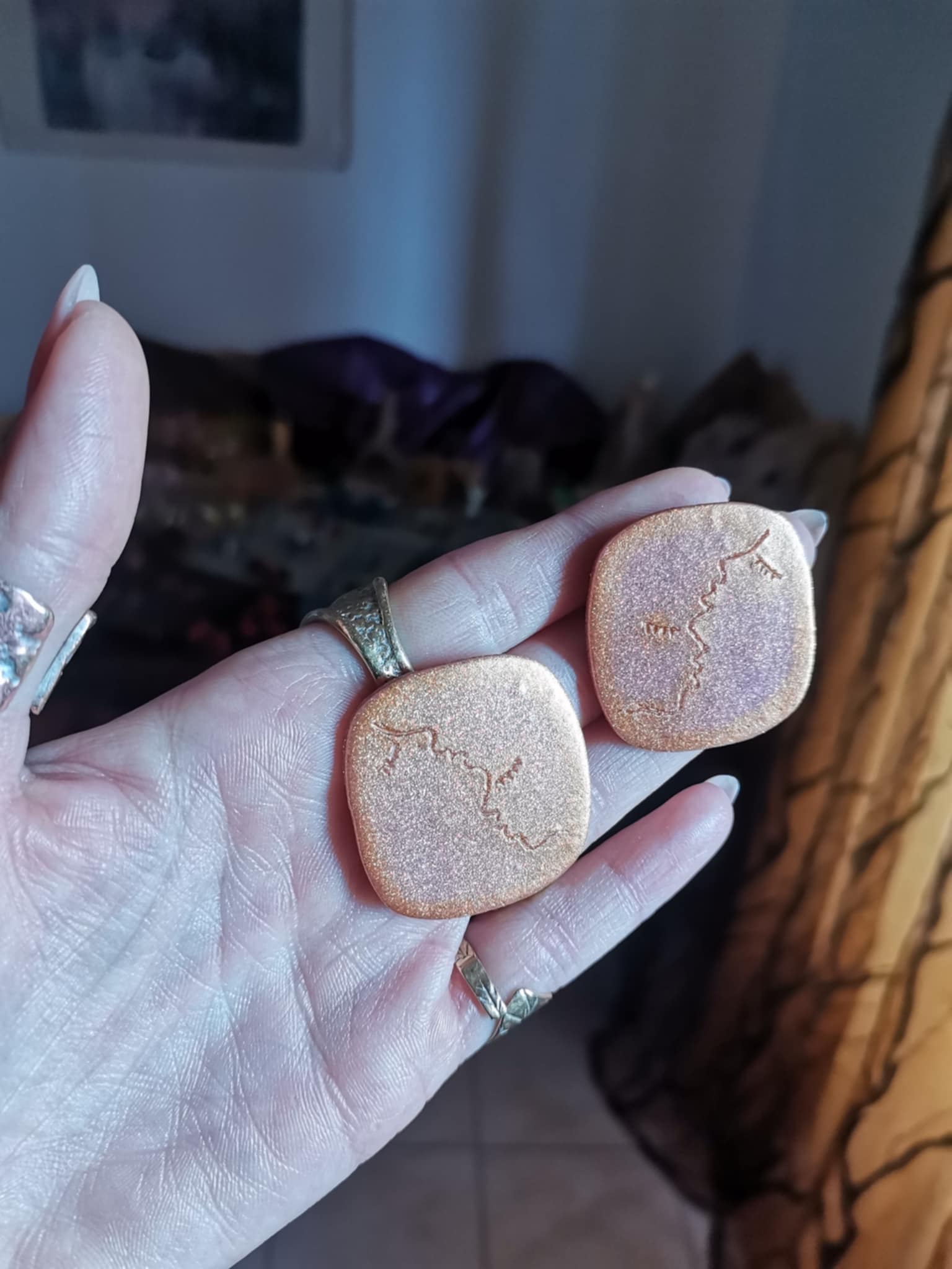 Handmade σκουλαρίκια "LOVERS" ροζ χρυσό