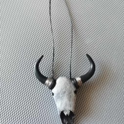 Handmade μπρελοκ "buffalo" μαύρο ασημί