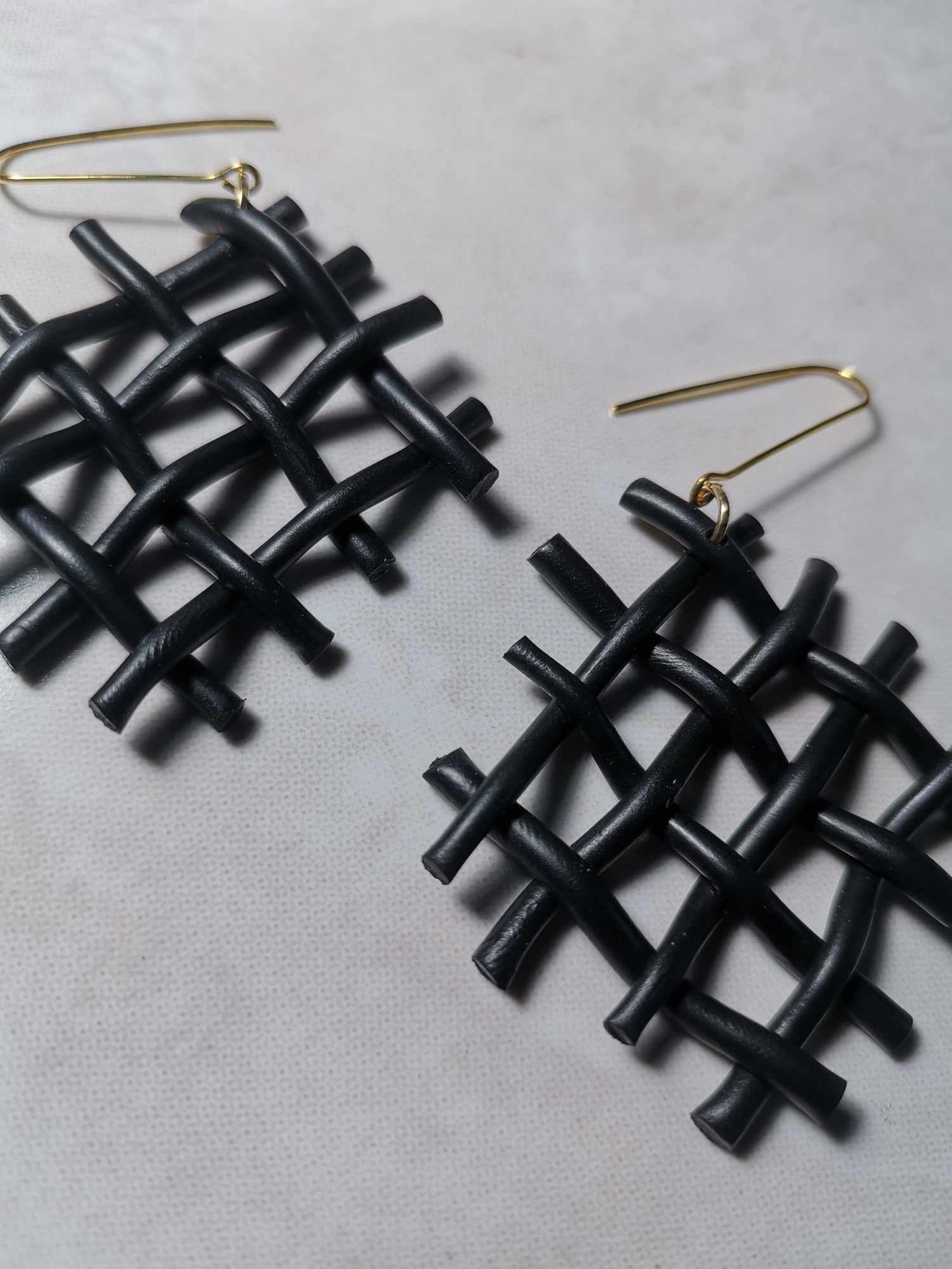 Handmade σκουλαρίκια "net" μαύρα