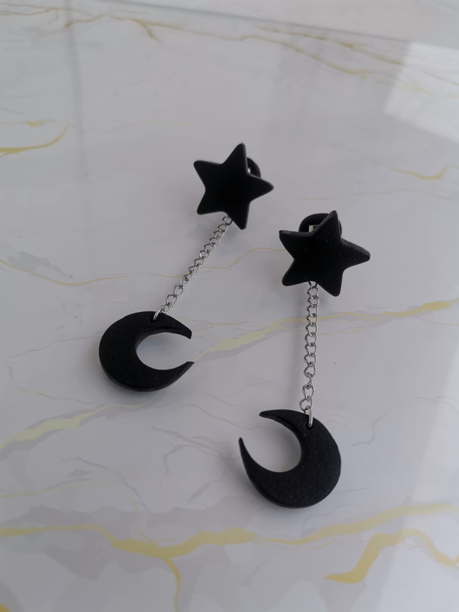 Handmade σκουλαρίκια "cheeky sky" μαύρα