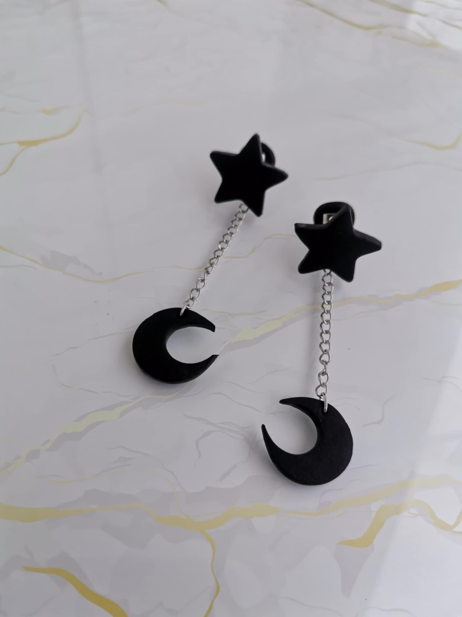 Handmade σκουλαρίκια "cheeky sky" μαύρα
