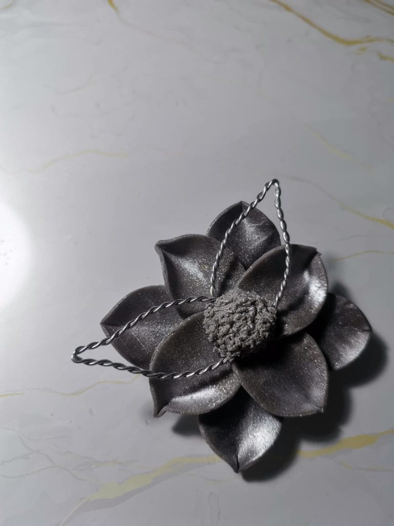 Handmade καρφίτσα "silver leaf brooch" γκρι, ασημί