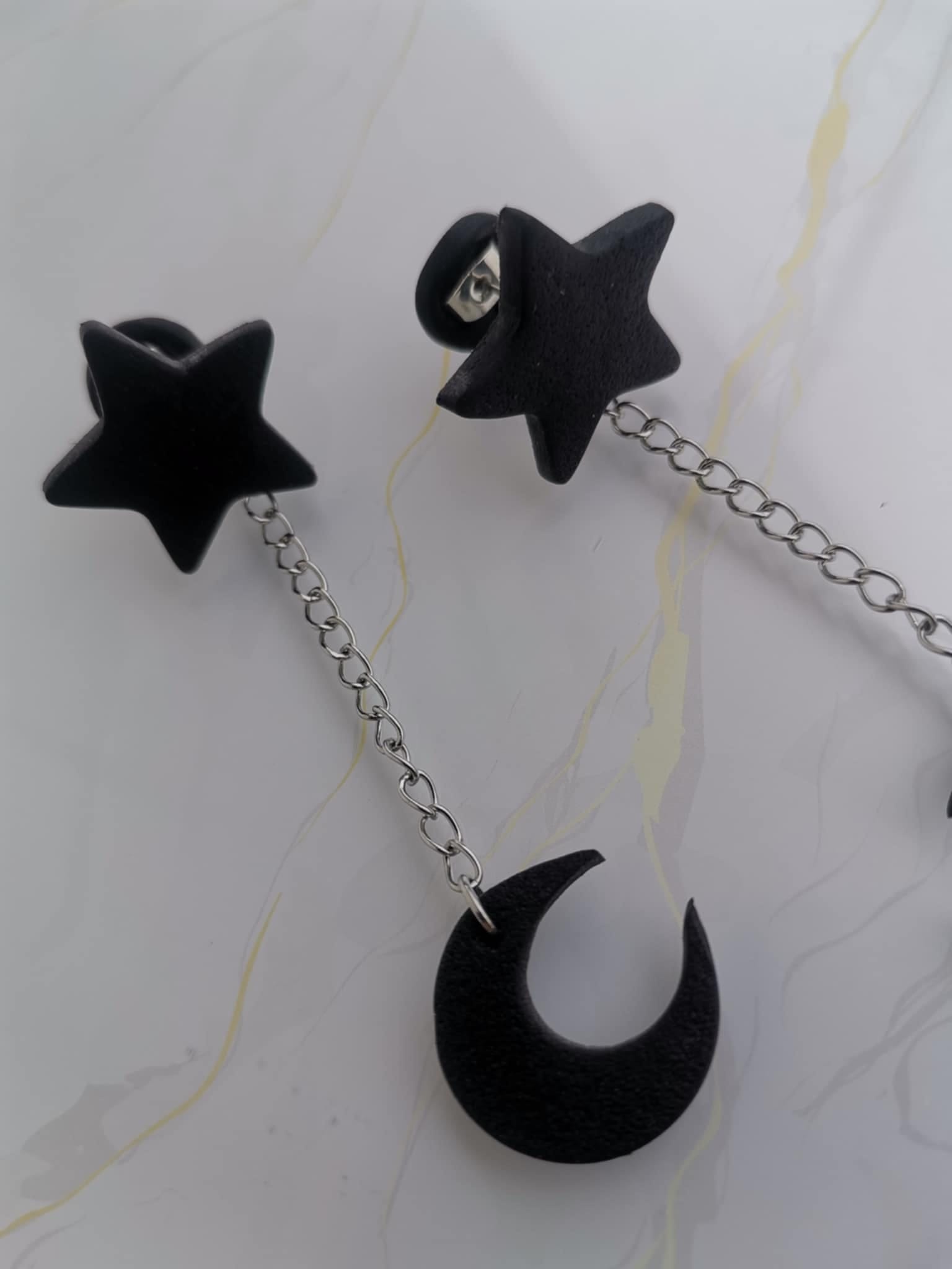 Handmade σκουλαρίκια "cheeky sky" μαύρα