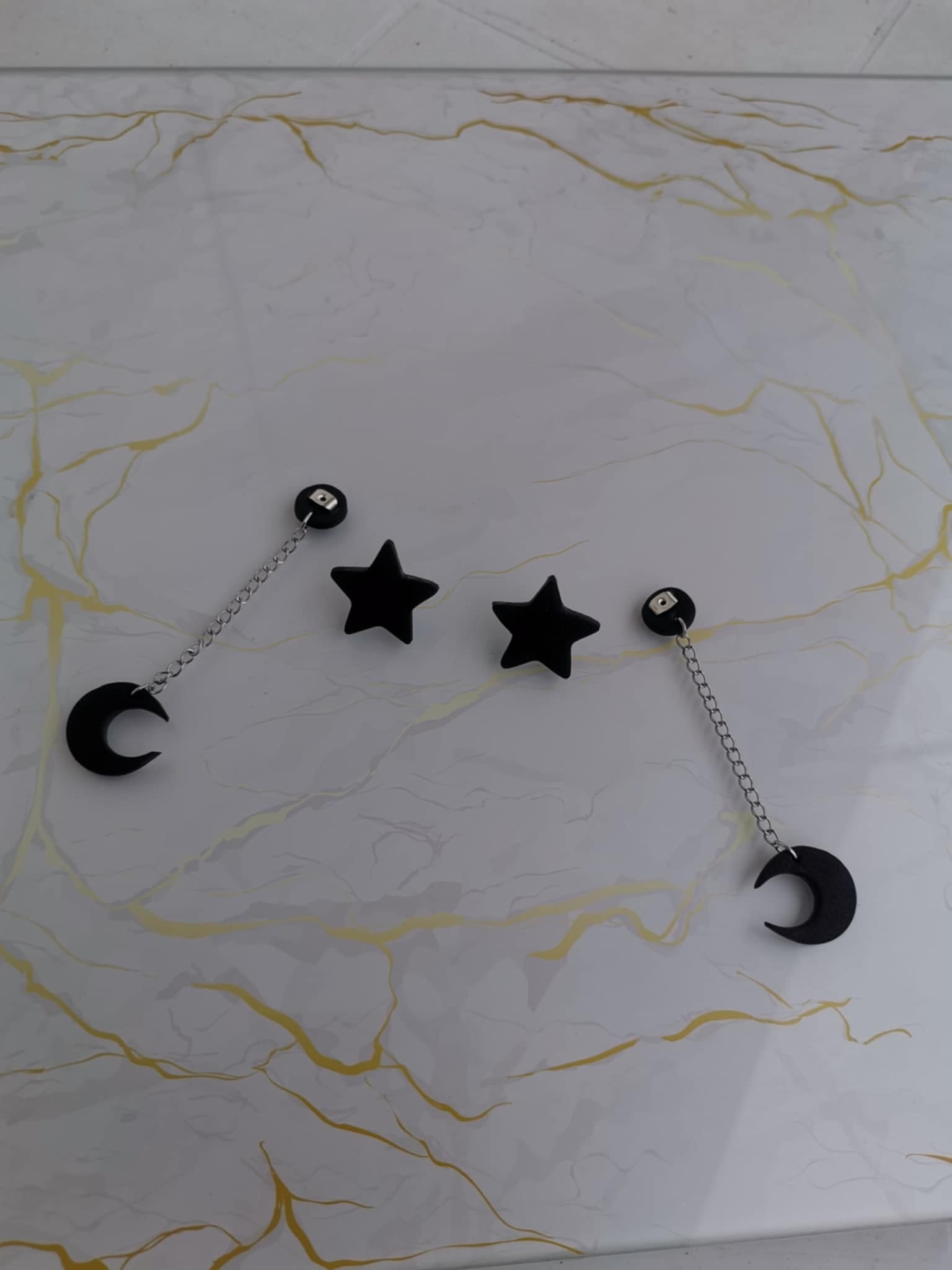 Handmade σκουλαρίκια "cheeky sky" μαύρα