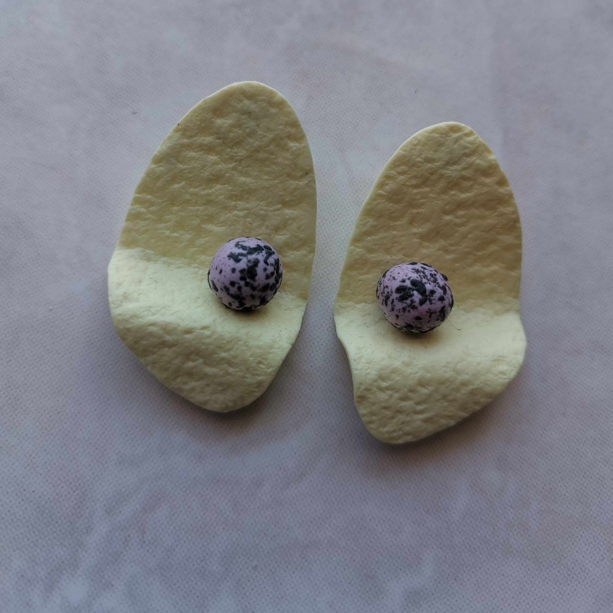 Handmade σκουλαρίκια “ball” ροζ με κίτρινο