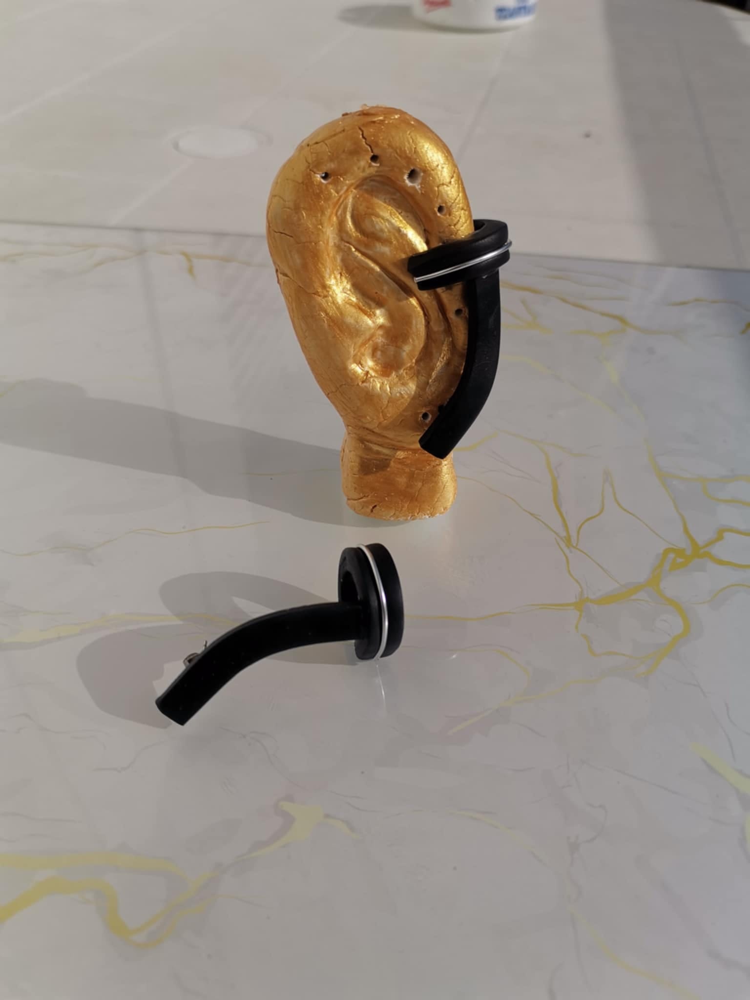 Handmade σκουλαρίκια "cuffearrings" μαύρα