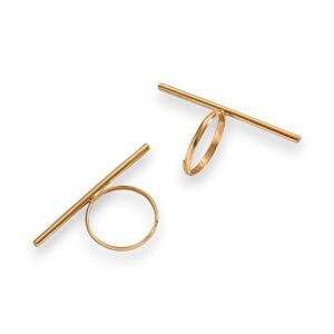 “Minimalist Bars” Γυναικείο Σετ Δαχτυλιδιών Ανοξείδωτο Ατσάλι Επίχρυσο