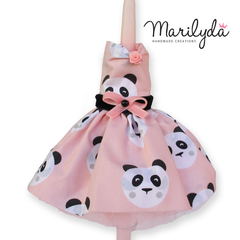 Λαμπάδα με βαμβακερό φόρεμα Panda
