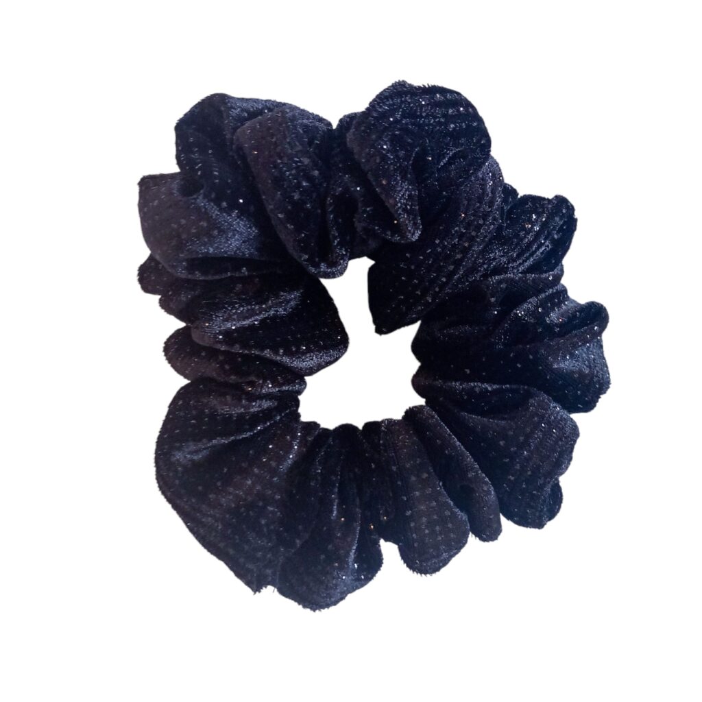 Μαύρο Scrunchie βελούδινο glitter