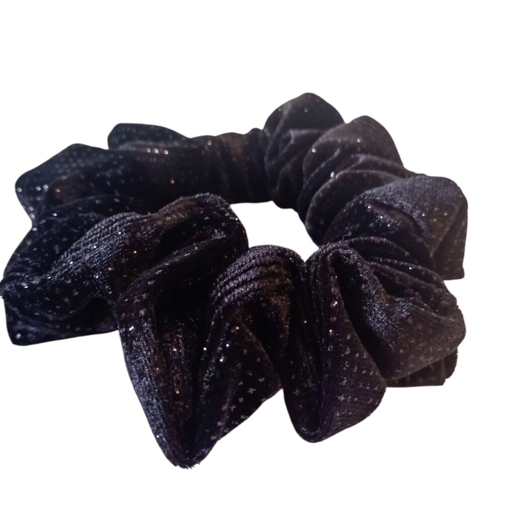 Μαύρο Scrunchie βελούδινο glitter