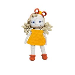 Πλεκτή χειροποίητη κούκλα amigurumi 30 εκατοστά πορτοκαλί