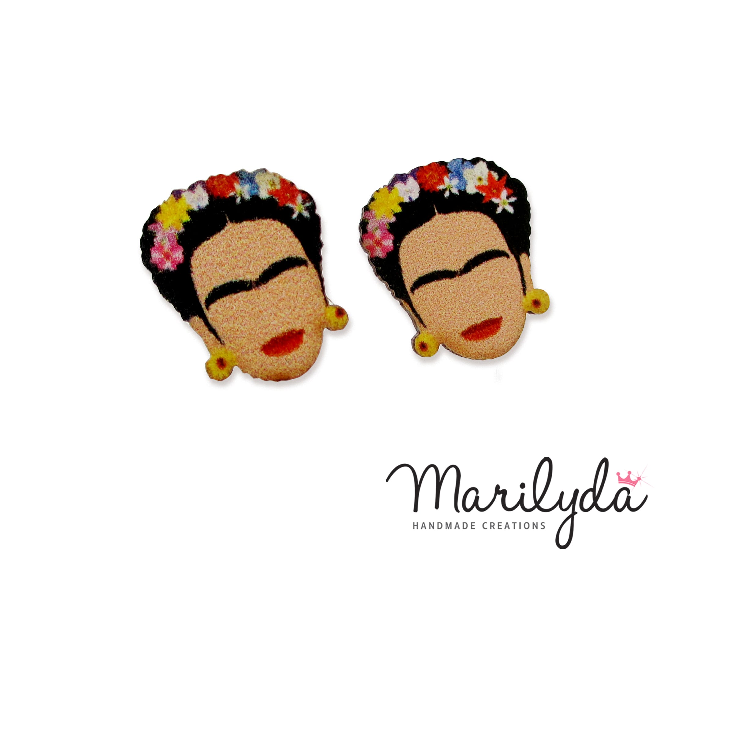 Σκουλαρίκια Frida Kahlo καρφωτά