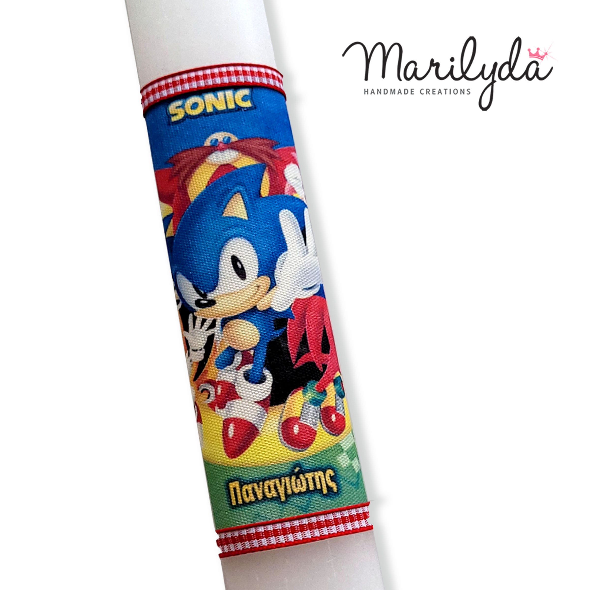 Λαμπάδα SONIC με το όνομα του παιδιού