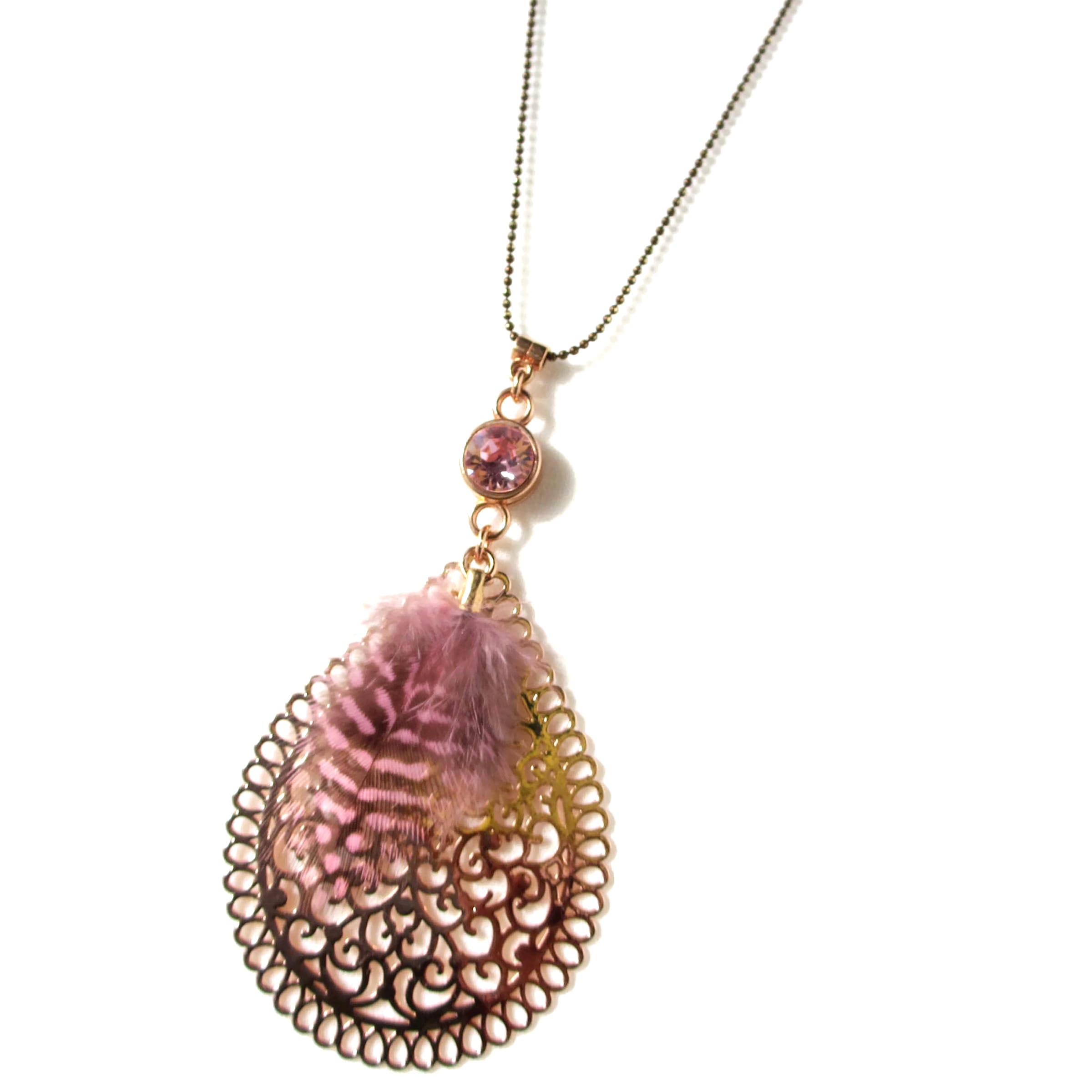 Κολιέ Swarovski line “Filigree Feather” pink