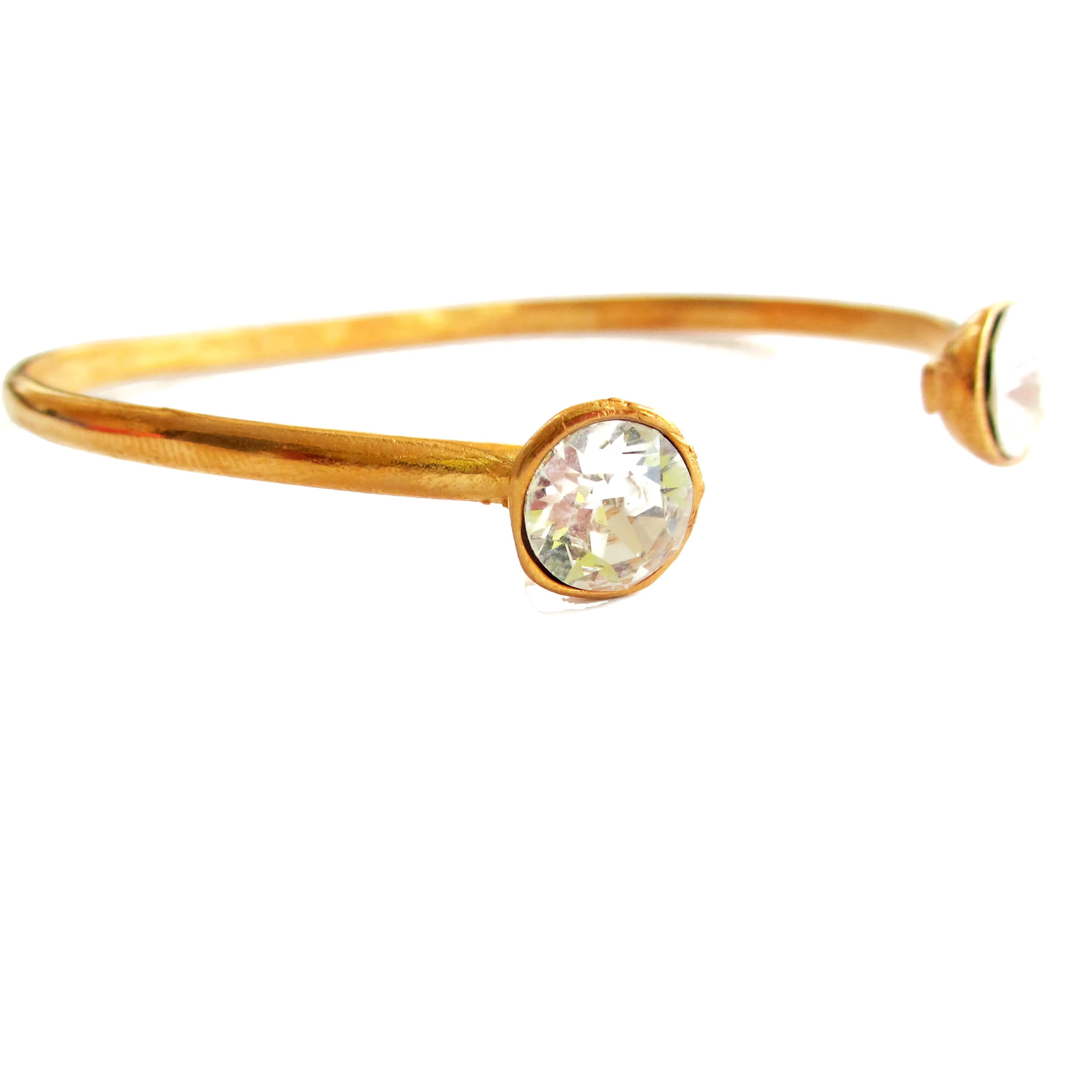 Βραχιόλι επίχρυσο swarovski crystal white