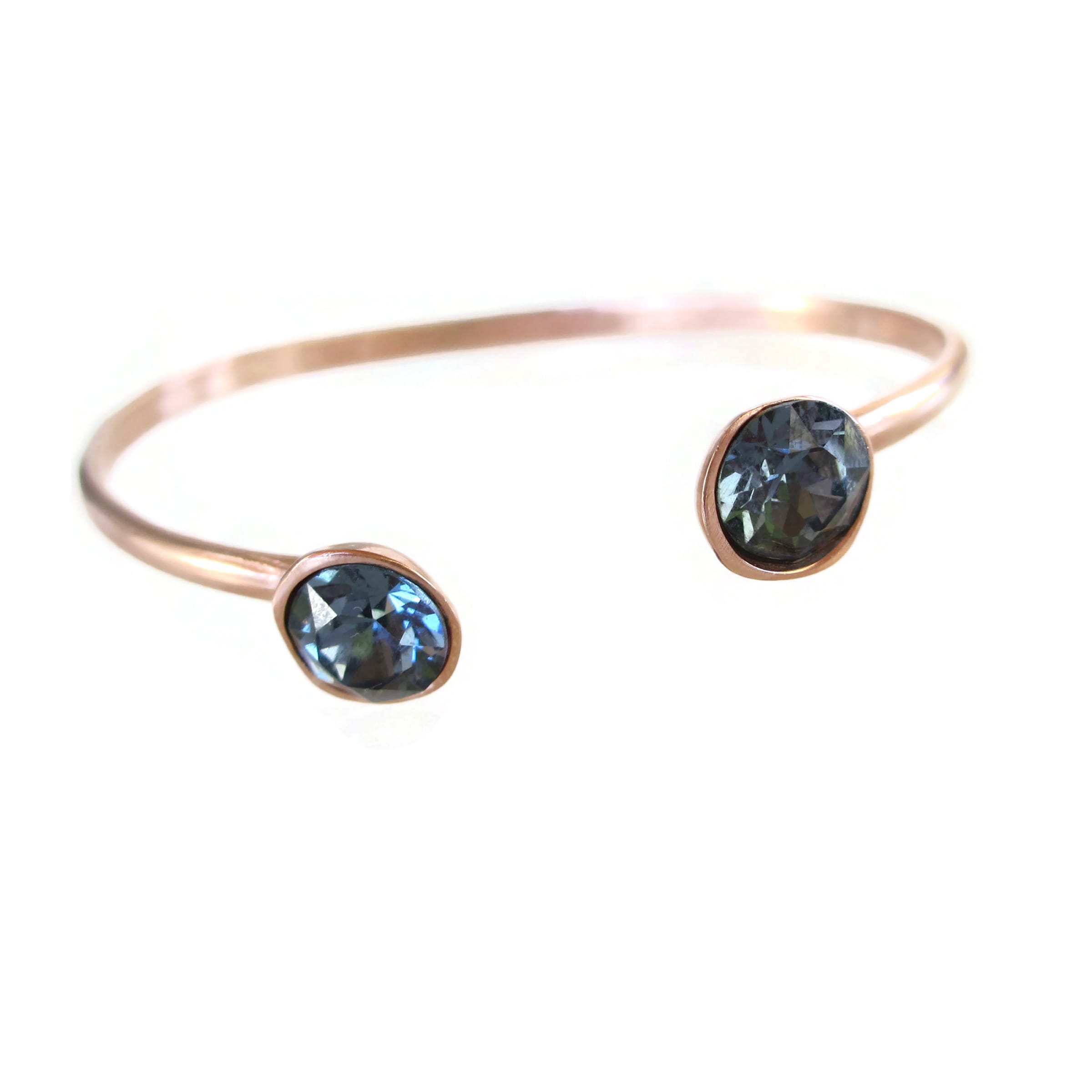 Βραχιόλι rose gold swarovski crystal blue