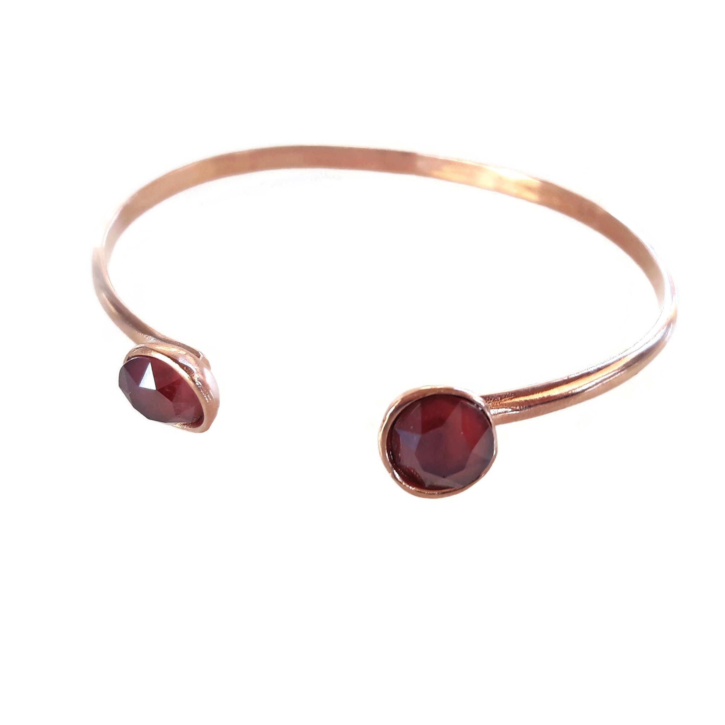Βραχιόλι επίχρυσο rose gold swarovski crystal red wine