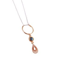 Μακρύ κολιέ Swarovski "Open circle crystal" blue