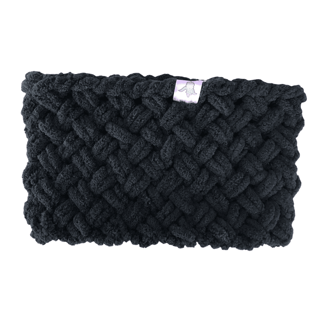 Πλεκτός λαιμός Teddy ‘X’ με πολύ μαλακό νήμα, black