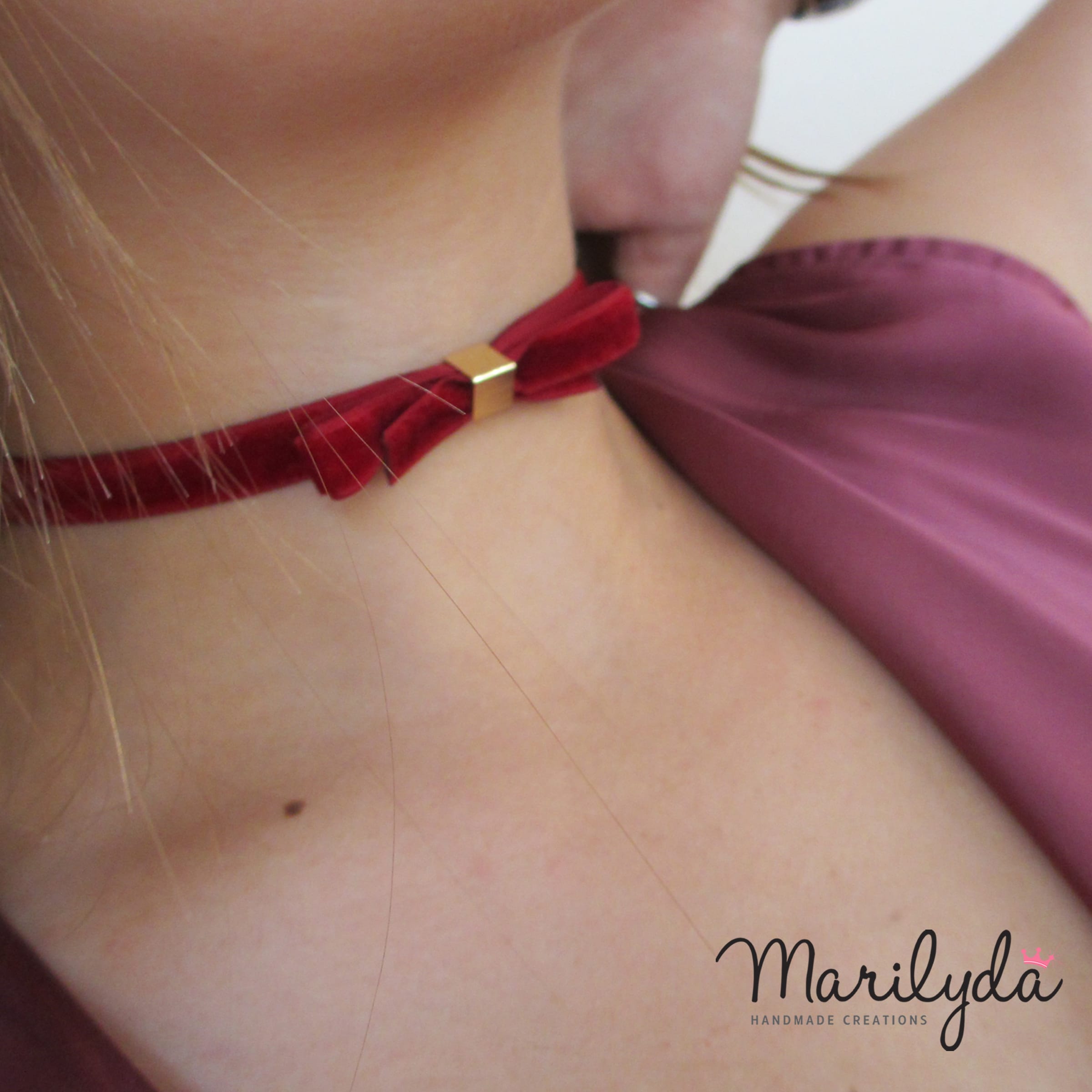 Velvet Cute choker - βελούδινο τσόκερ ροζ