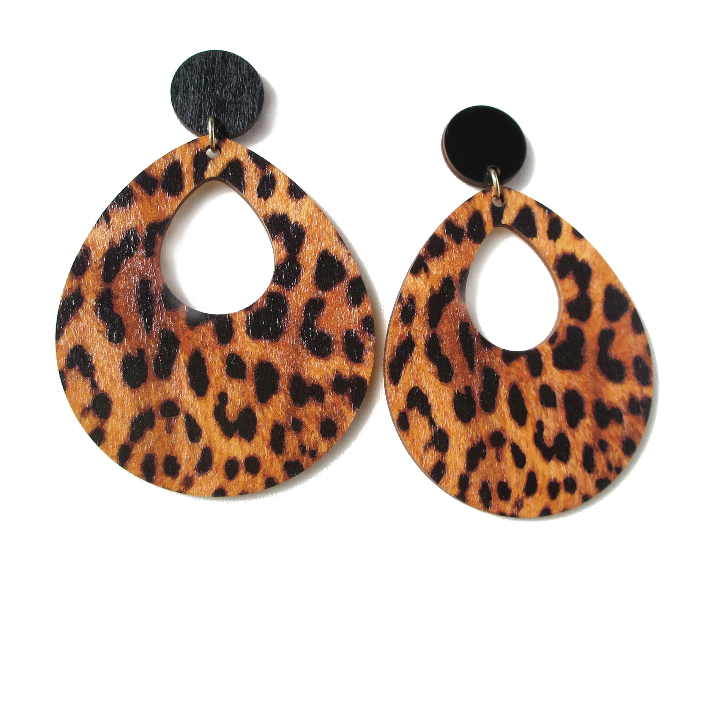 Ξύλινα Σκουλαρίκια “Leopard”