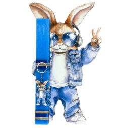 Πασχαλινή λαμπάδα με πλάτη YOLO - cool bunny